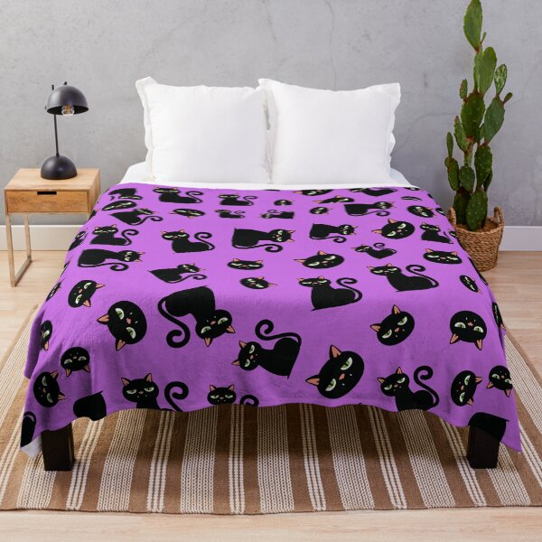 Item preview, black cute cat seamless pattern designed and sold by Hoetoons.