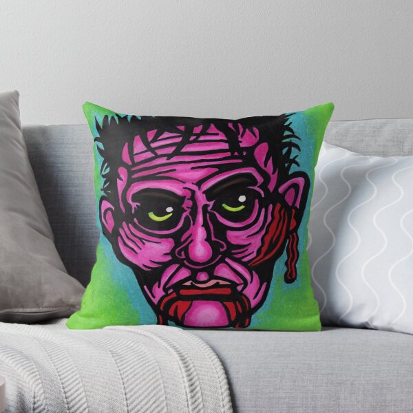 Pink Zombie Throw Pillow