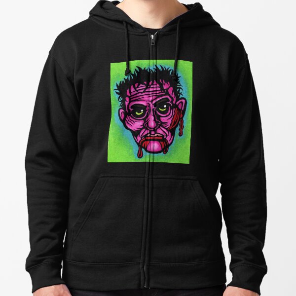 Pink Zombie Zipped Hoodie