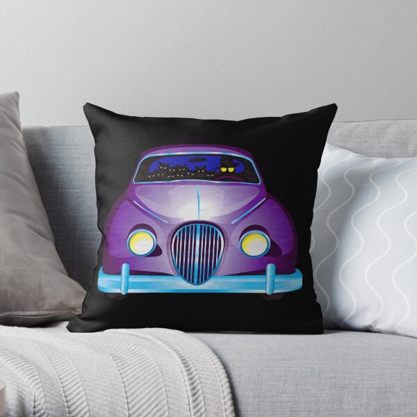 Carpool Cats Throw Pillow
