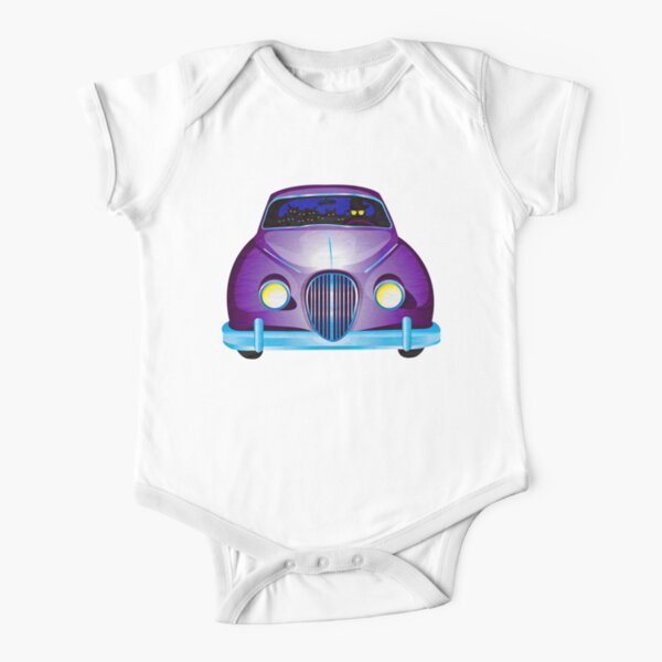 Carpool Cats Short Sleeve Baby One-Piece