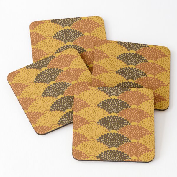 Item preview, Reptile skin japanese seamless pattern (gold and brown colors) designed and sold by lents.