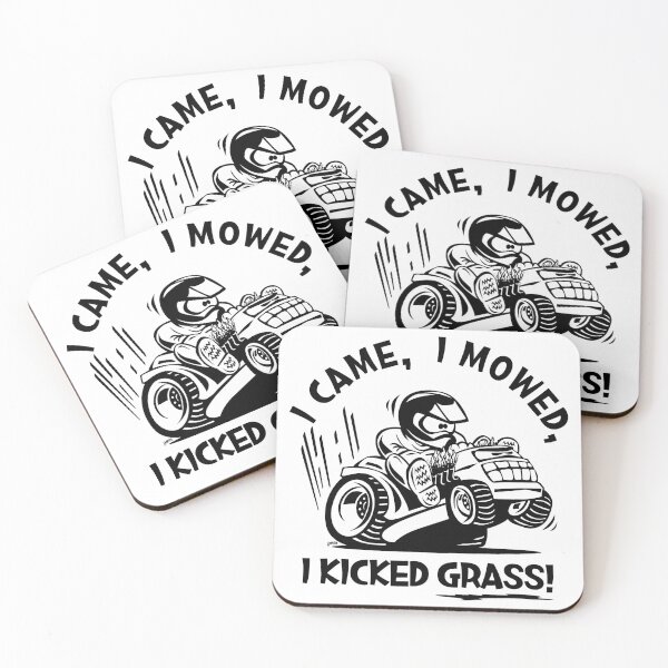 Item preview, Funny I Came, I Mowed, I Kicked Grass! Cartoon Lawnmower designed and sold by hobrath.