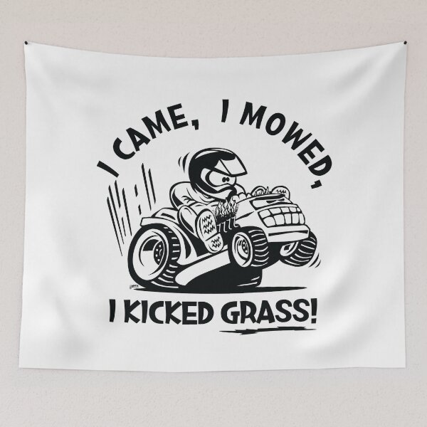 Item preview, Funny I Came, I Mowed, I Kicked Grass! Cartoon Lawnmower designed and sold by hobrath.