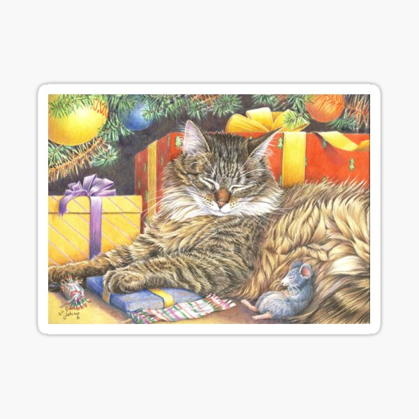 Christmas Peace for cats and mice Sticker