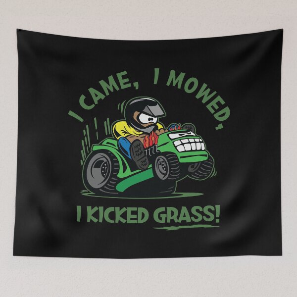 Item preview, Funny I Came, I Mowed, I Kicked Grass! Cartoon Lawnmower designed and sold by hobrath.