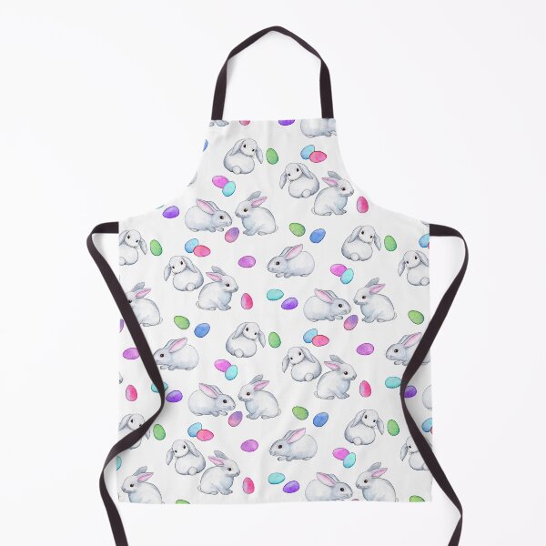 Item preview, Easter Bunnies with Rainbow Pastel Eggs on white designed and sold by micklyn.