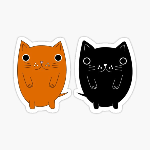 Two Silly Cartoon Cats Sticker By Mfsdesigns Redbubble