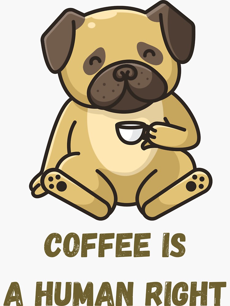 "dog drink coffee " Sticker by ghadirjo Redbubble