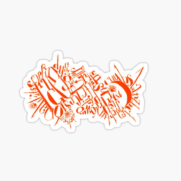 rotes wortbild Sticker