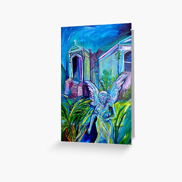 Item preview, New Orleans graveyard / angel original painting  designed and sold by hayleyroussel.