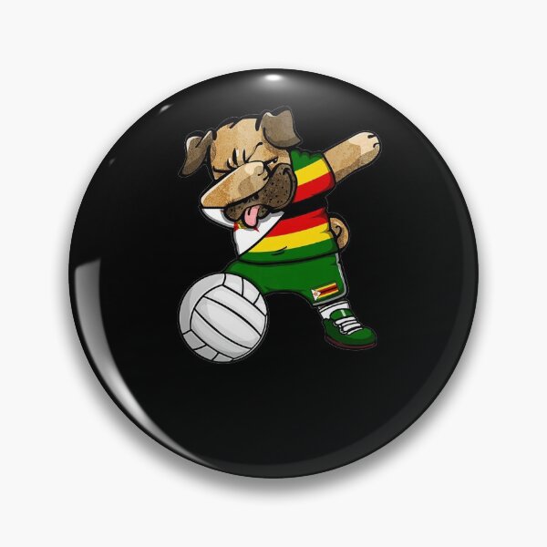 Item preview, Dabbing Pug Zimbabwe Volleyball Fans Jersey Zimbabwean Sport Premium T-Shirt designed and sold by shop   luisant.