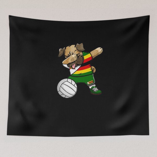 Item preview, Dabbing Pug Zimbabwe Volleyball Fans Jersey Zimbabwean Sport Premium T-Shirt designed and sold by shop   luisant.