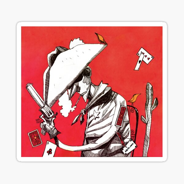 Badass Cowboy Portrait Sticker