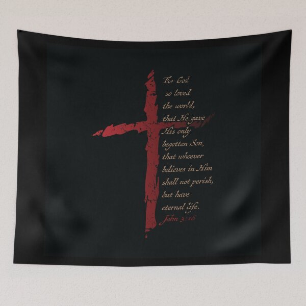 Item preview, John 3:16 Christian Cross Salvation Bible Verse designed and sold by hobrath.