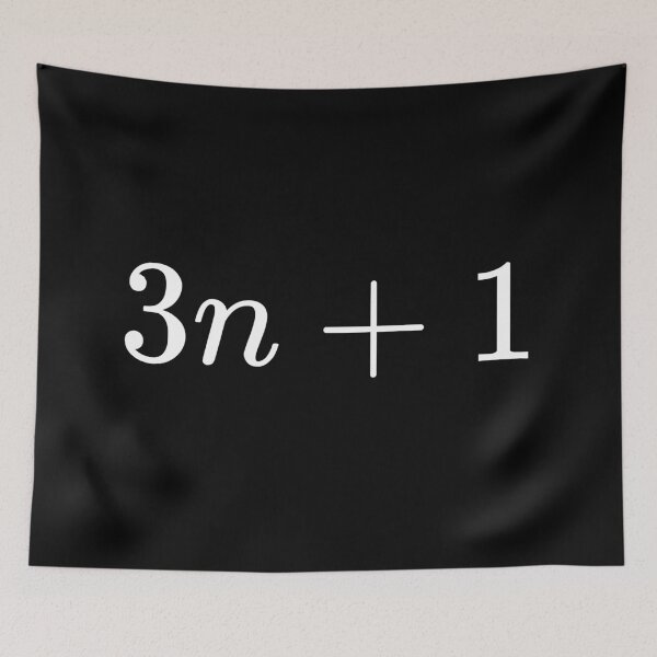 Item preview, 3n + 1 (Collatz Conjecture) black designed and sold by Math Merch Design.