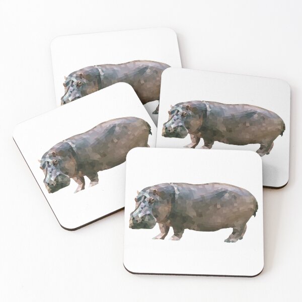 Item preview, hippopotamus-Polygonal animals designed and sold by Hartics.