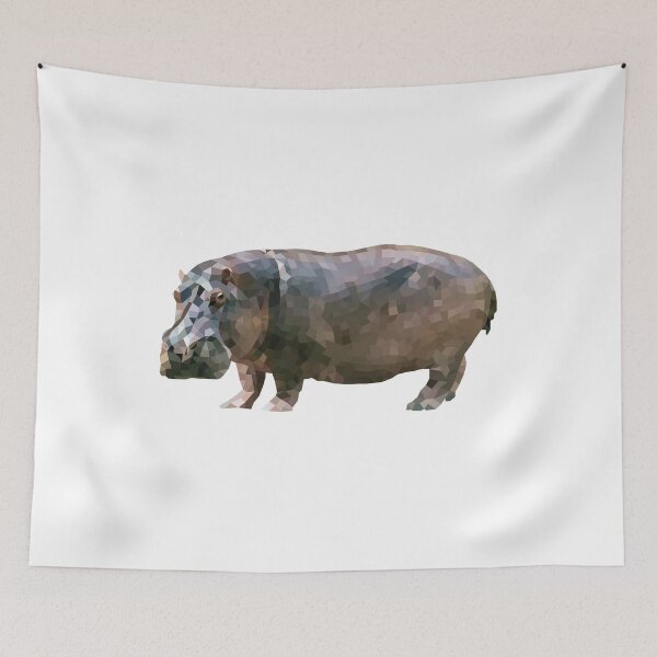 Item preview, hippopotamus-Polygonal animals designed and sold by Hartics.