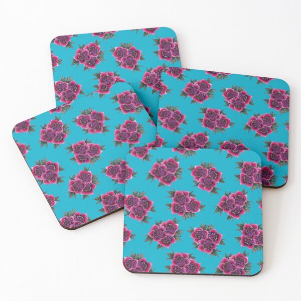 Item preview, Neo traditional rose tattoo print - blue designed and sold by leicorredor.