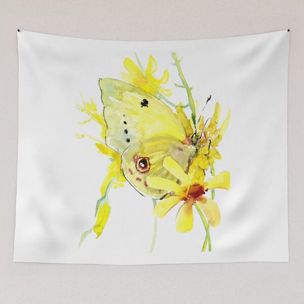 Item preview, Yellow Butterfly And Yellow flowers designed and sold by surenart.