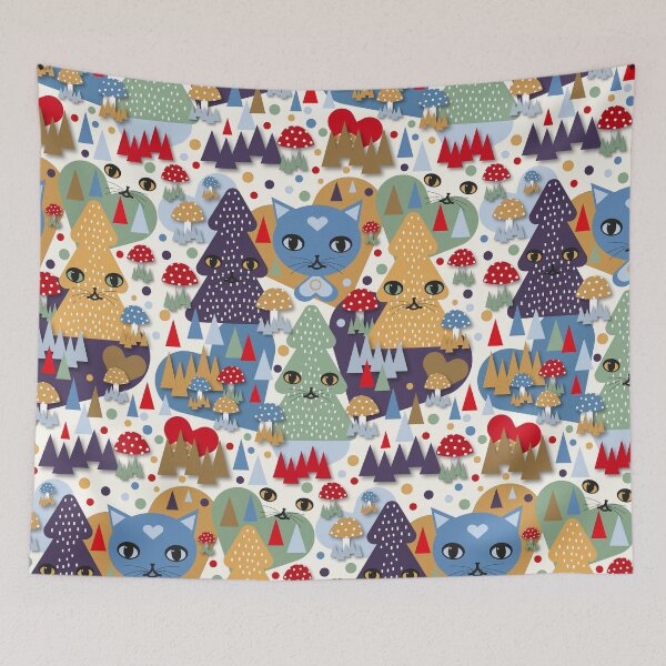 Item preview, Magical Forest Blue Cat designed and sold by ZophiaSolaris.