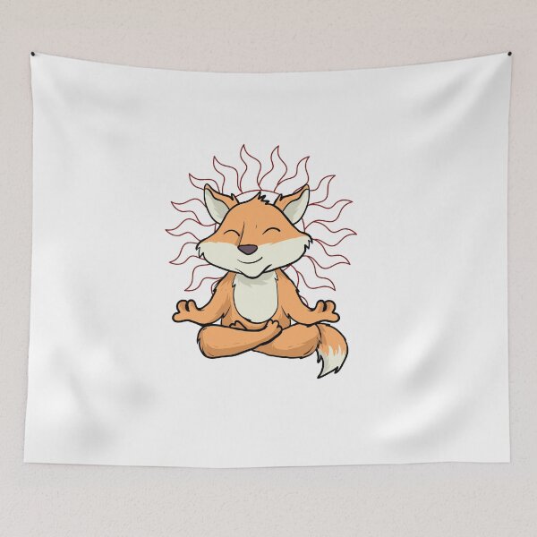 Item preview, Meditating Fox designed and sold by WildWaggers.