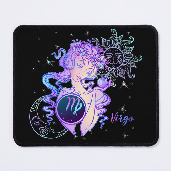 Item preview, Virgo Zodiac Neon Lady With Sun and Crescent Moon designed and sold by Trinket-Trickster.