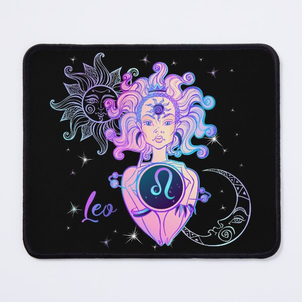 Item preview, Leo Zodiac Neon Lady With Sun and Crescent Moon designed and sold by Trinket-Trickster.