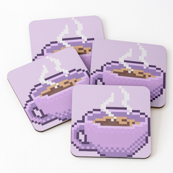 Item preview, Copy of Pixel Coffee pink designed and sold by Artwithkat.