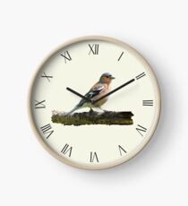 Chaffinch - Roman dial markings, Cream background Clock