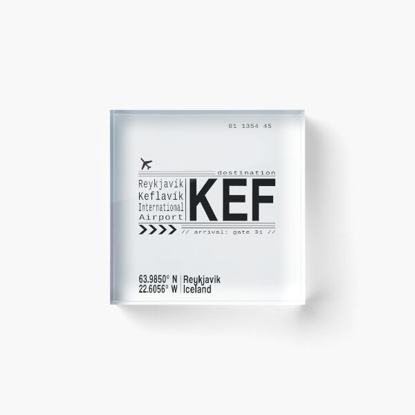 Item preview, KEF Reyjkjavik Keflavik International Airport, Iceland airport call letters designed and sold by Leah Biernacki.