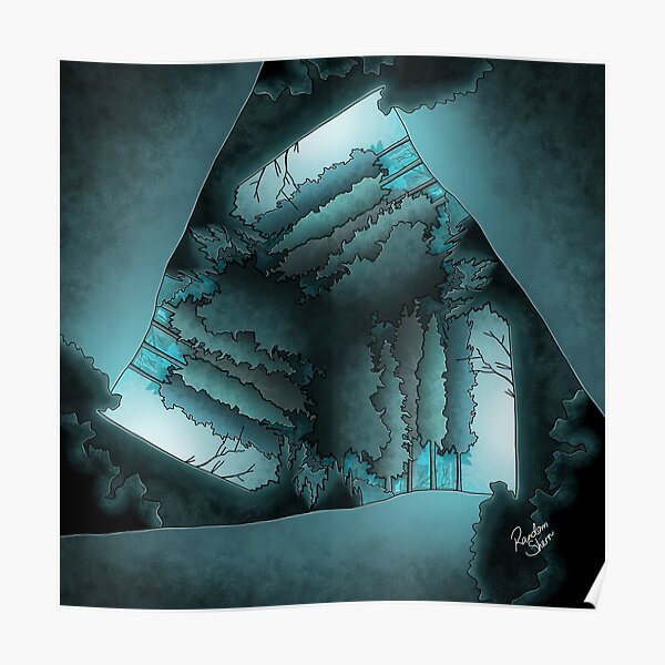 Mystic Woods, Worldflower 18, Landscape Abstract Digital Art. Poster