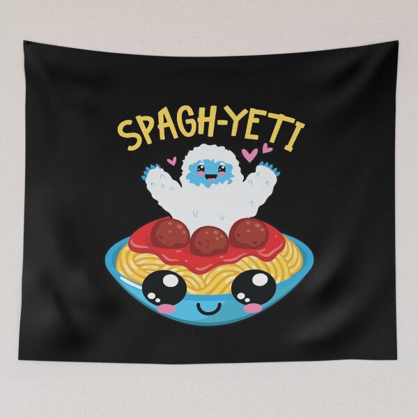 Item preview, Spaghetti Yeti Bigfoot Eating Noodle Yeti designed and sold by MooonTees.