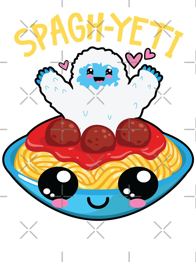 Funny illustration of a yeti eating spaghetti on Craiyon