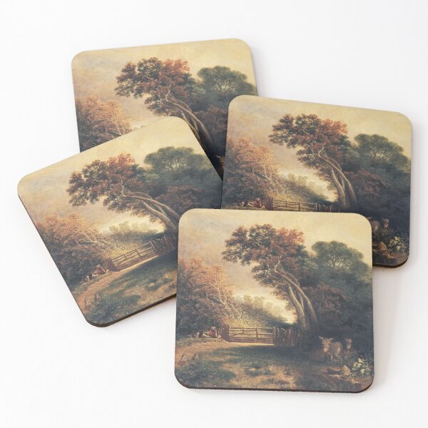 Item preview, Joseph Paul "Landscape with Picnickers and Donkeys by a Gate" designed and sold by FineArtLover.