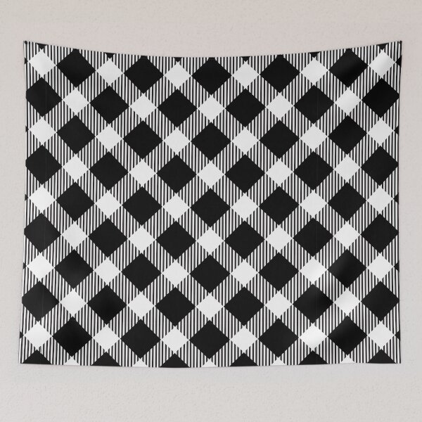 Item preview, 65 MCMLXV Oversized Diagonal Black Gingham Plaid Pattern designed and sold by 65 MCMLXV.