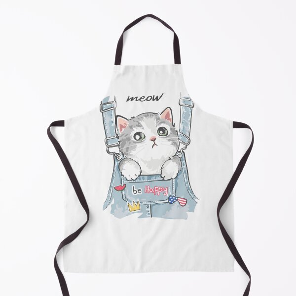 Item preview, BE HAPPY CUTE MEOW CAT IN OVERALLS POCKET WITH AMERICAN FLAG designed and sold by Adam Designs.
