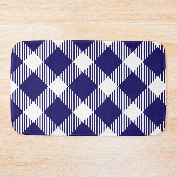 Item preview, 65 MCMLXV Oversized Diagonal Navy Blue Gingham Plaid Pattern designed and sold by 65 MCMLXV.