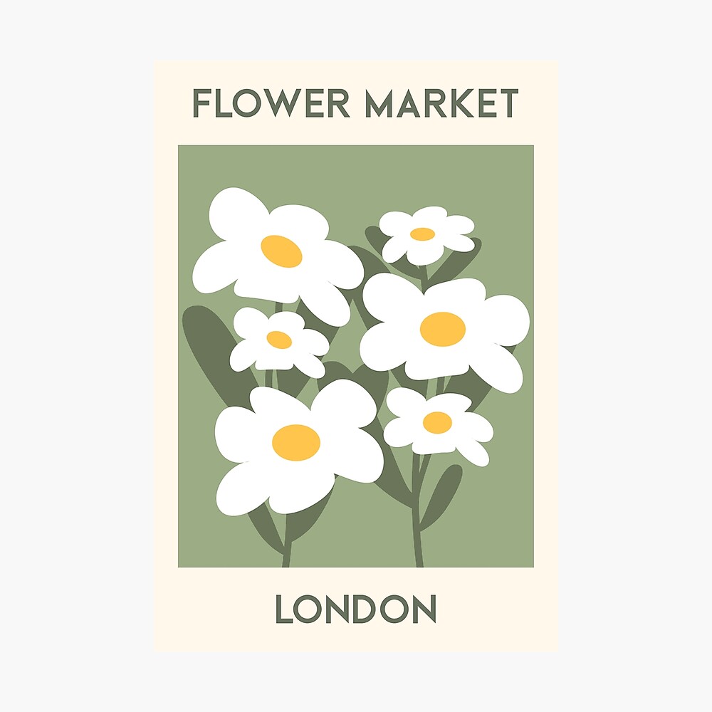 Flower market print, Chamomile, Daisy, Cottagecore decor, Posters  aesthetic, Museum poster, Floral art Poster for Sale by KristinityArt