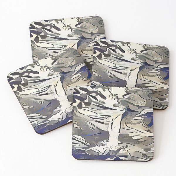 Item preview, White waterfall flowing down the grey stone like abstract designed and sold by Bekindtome.