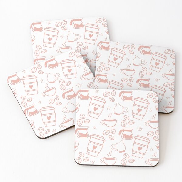 Item preview, pink coffee pattern designed and sold by goblinbabe.