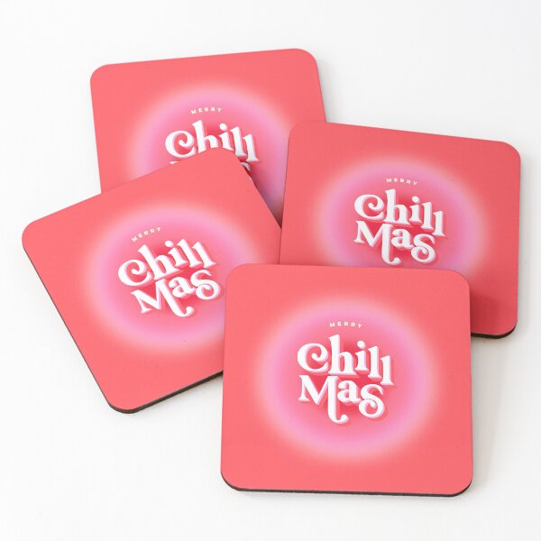 Item preview, Chill this Christmas - Holiday Season Pun in pink & red designed and sold by Dominiquevari.
