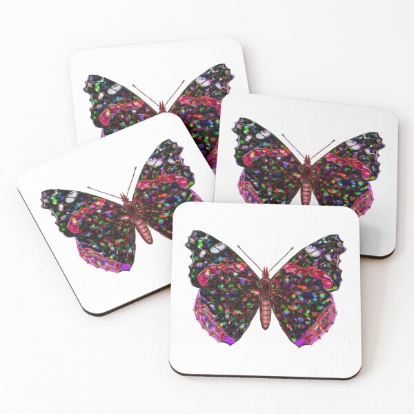 Item preview, Red admiral butterfly with rainbow spots. designed and sold by Elonium.