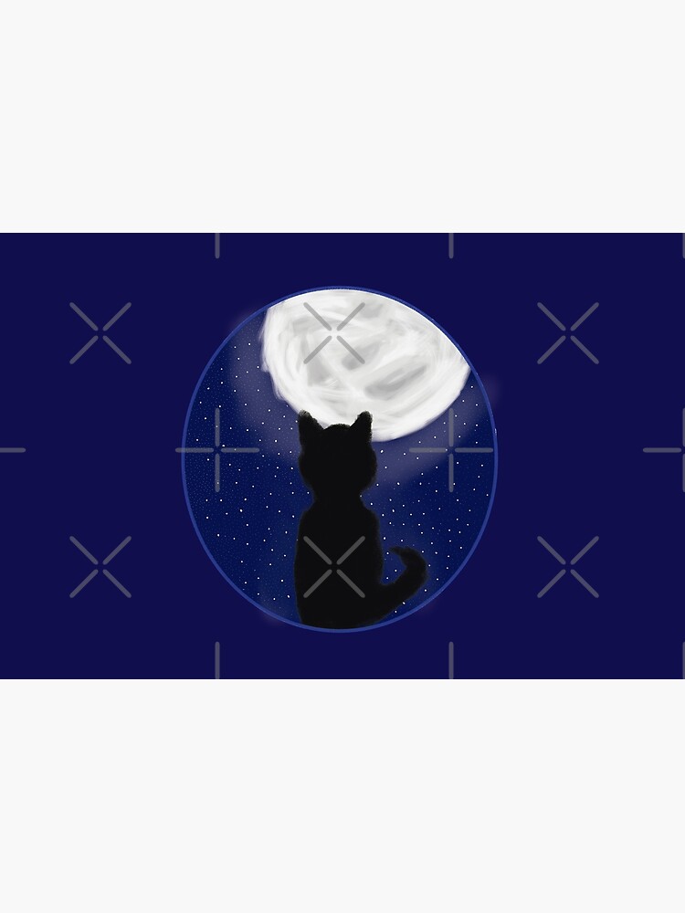 Thumbnail 4 of 4, Zipper Pouch, Black Cat Looking At Moon designed and sold by KingdomFantasy.