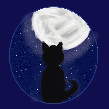 Artwork thumbnail, Black Cat Looking At Moon by Olivia Wertheimer