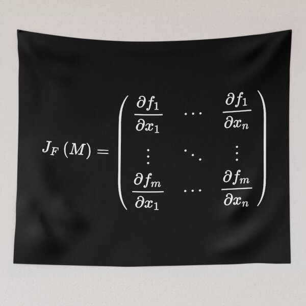Item preview, Jacobian matrix, important tool of differential calculus dark version designed and sold by NoetherSym.
