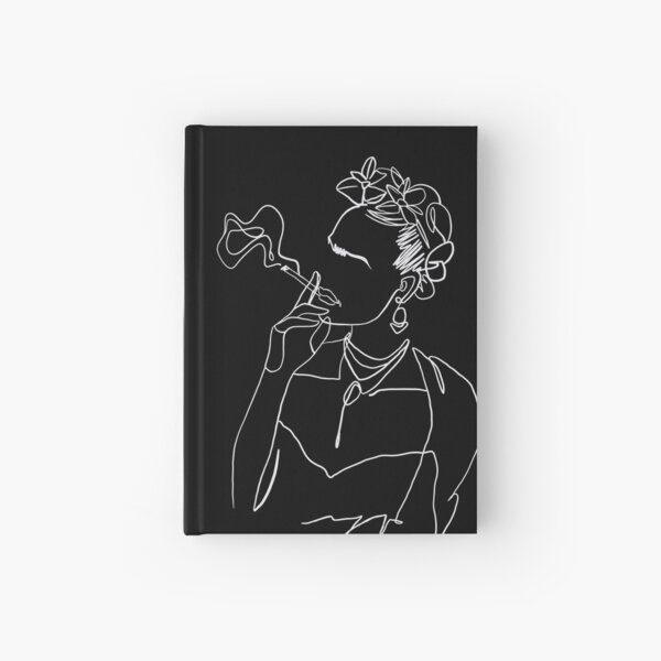 Frida kahlo smoking cigarette Hardcover Journal