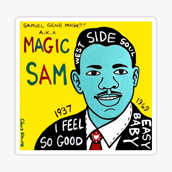 Magic Sam Blues Folk Art Sticker