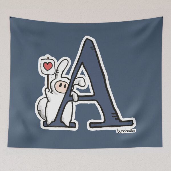 Item preview, Bundoodle Alphabuns - A for Advocate (outline/navy) designed and sold by Bundoodle.