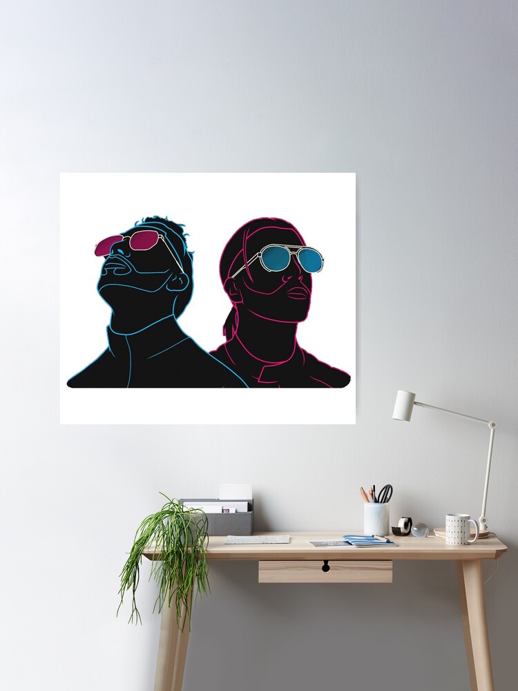 Poster avec l'œuvre « PNL Deux Frères Neon » de l'artiste